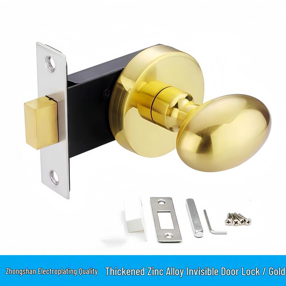 Gray Concealed Invisible Bedroom Door Handle with Hidden Solid Ball Lock