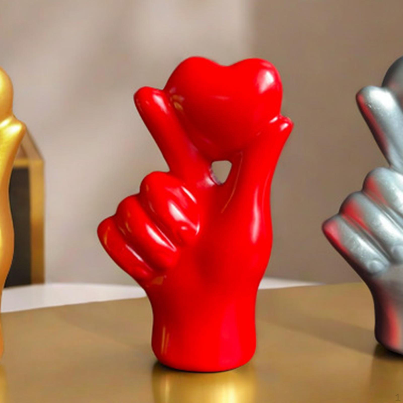 

Статуэтка в виде сердца, руки, пальца, стола, домашнего декора, подарка, скульптуры из смолы Red