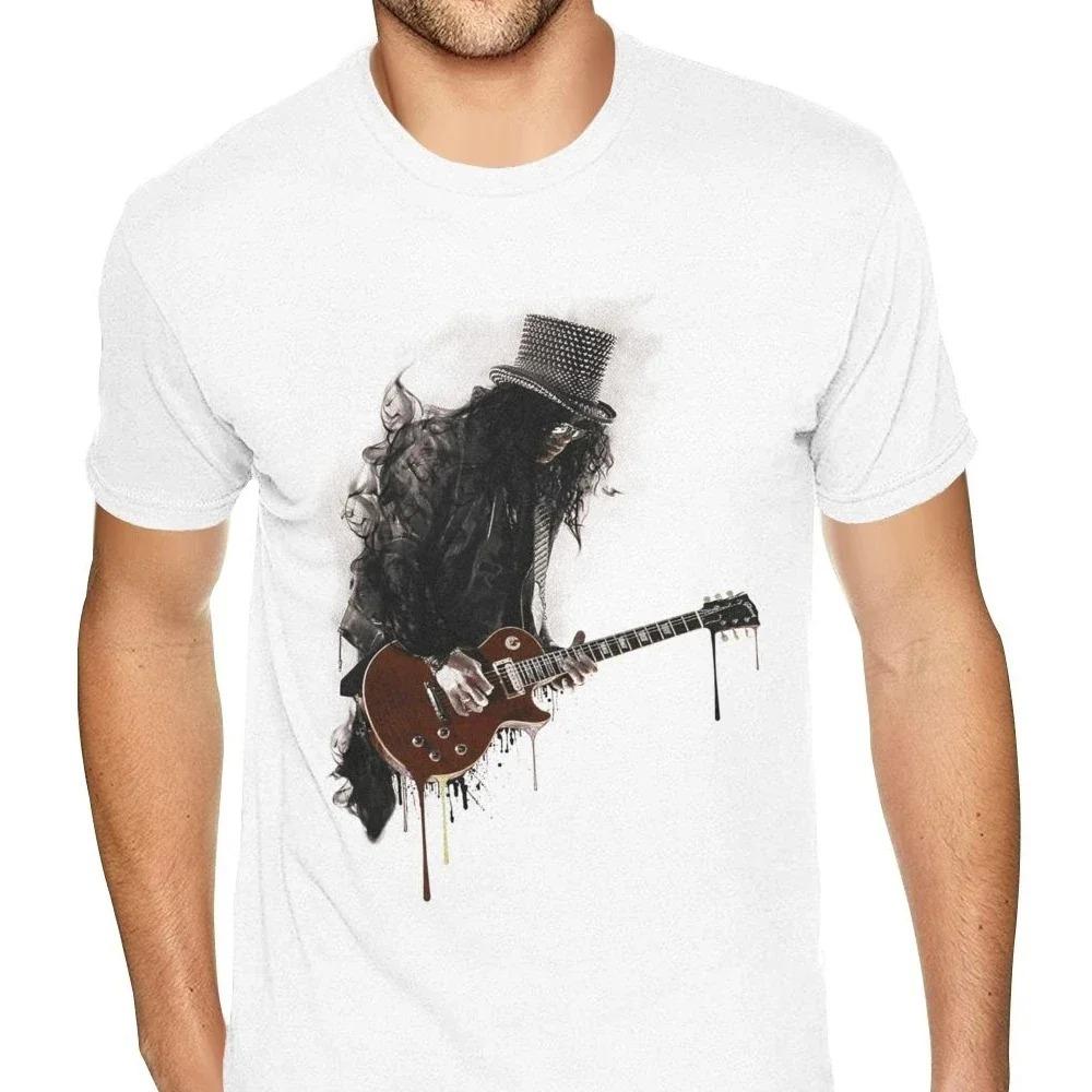

Футболка з принтом Гітара Slash Guns N Roses для жінок, футболка для відпочинку, коротка, повсякденна, бавовняна, з круглим вирізом, унісекс, великого розміру M