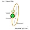 Ferris Wheel Unique Stainless Steel Bracelet for Women Luxury Square Czech Glass Gold Plated Cuff Open Bangle Charm Zircon