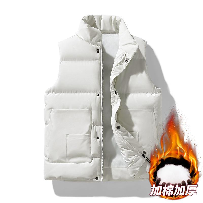 2025 winter fashion vest tooling vest thermal vest thickened overalls jacket feather cotton vest