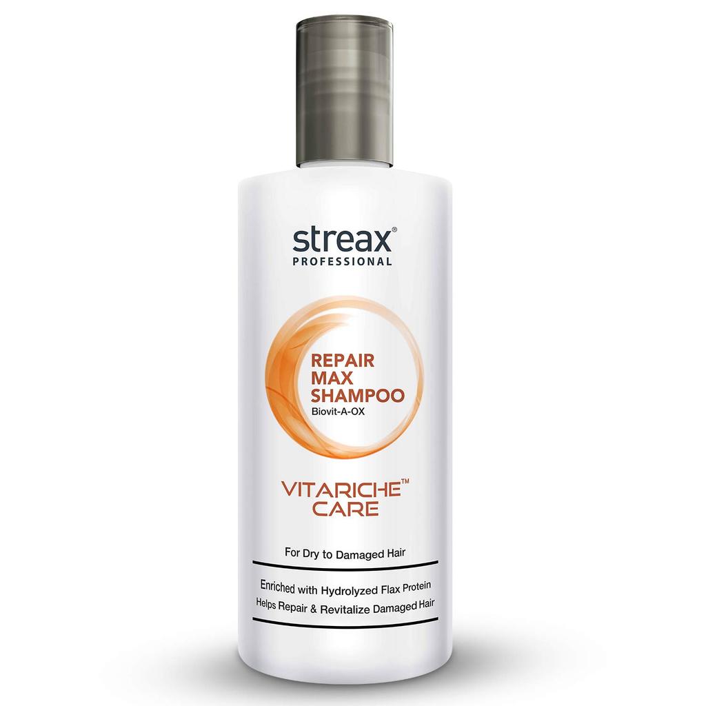 Streax Professional Vitariche Care Repair Max Shampoo 300ml For Dry Damaged Hair Unisex Hair Strengthening