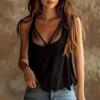 Women S Mesh Spliced Camisole Vest Loose Summer Top