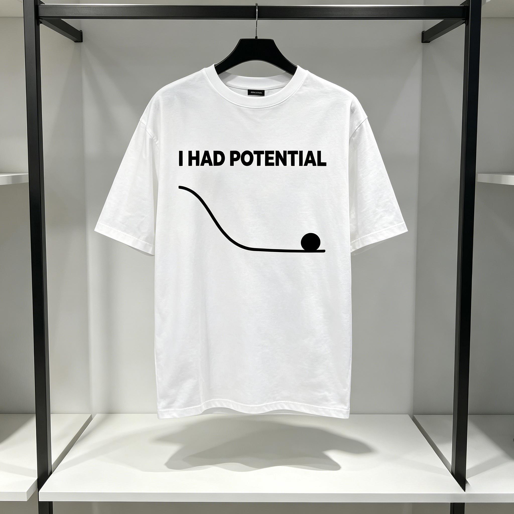 

I Had Potential Funny Meme T Shirt for Unisex 100 Cotton Sarcastic Graphic Tee Casual Short Sleeve White 2026 New S