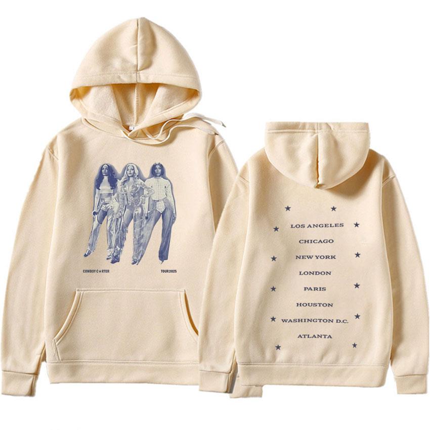 Singer Beyonce Cowboy Carter Hoodie Men Women Aesthetic Oversized Pop Music Pullover Y2K Hoodies Casual Fleece S