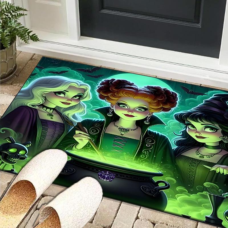 1PC Rug Witch Sisters In The Moonlight Carpet, Chair Rug,Area Rug for Office Bedroom Living Rooms Bedroom, Doormat Decor Christmas Fan Gifts