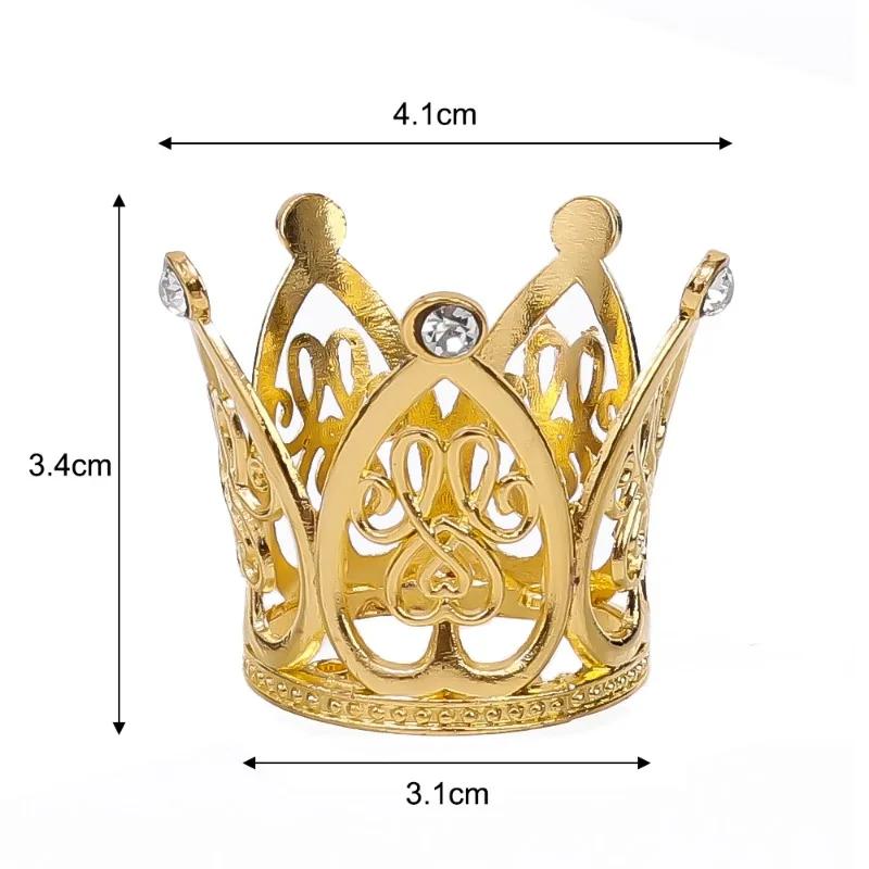 10/1Pcs Mini Crown Cake Decoration Princess Topper Pearl Tiara Children Hair Ornaments for Wedding Birthday Party Cake Decor