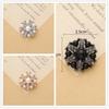 5pcs Flower Pearl Metal Rhinestone Buttons Shank For Wedding Garment Dress Dectoration