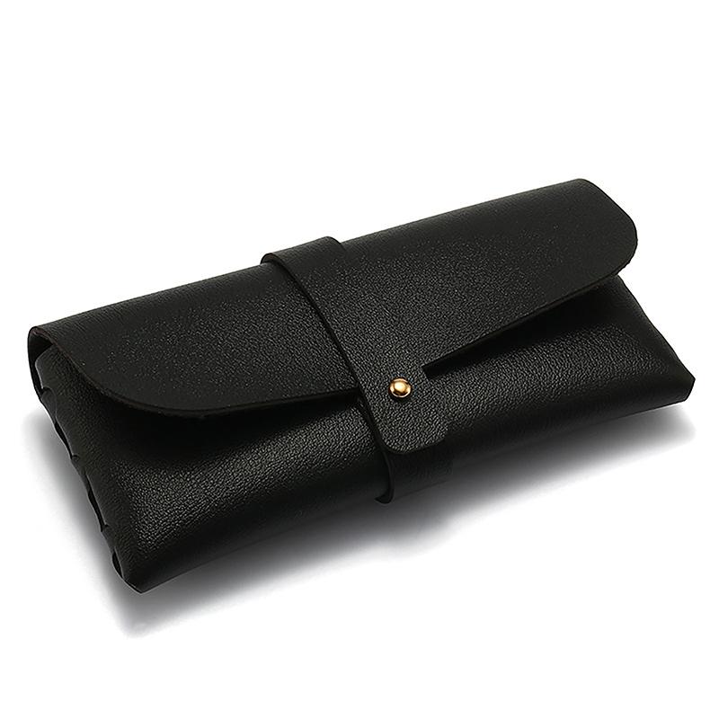 Neue Schnallen-Sonnenbrillentasche aus weichem Leder, Brillenetui, einfache einfarbige Sonnenbrille, Outdoor-Reise-Organizer, Zubehör