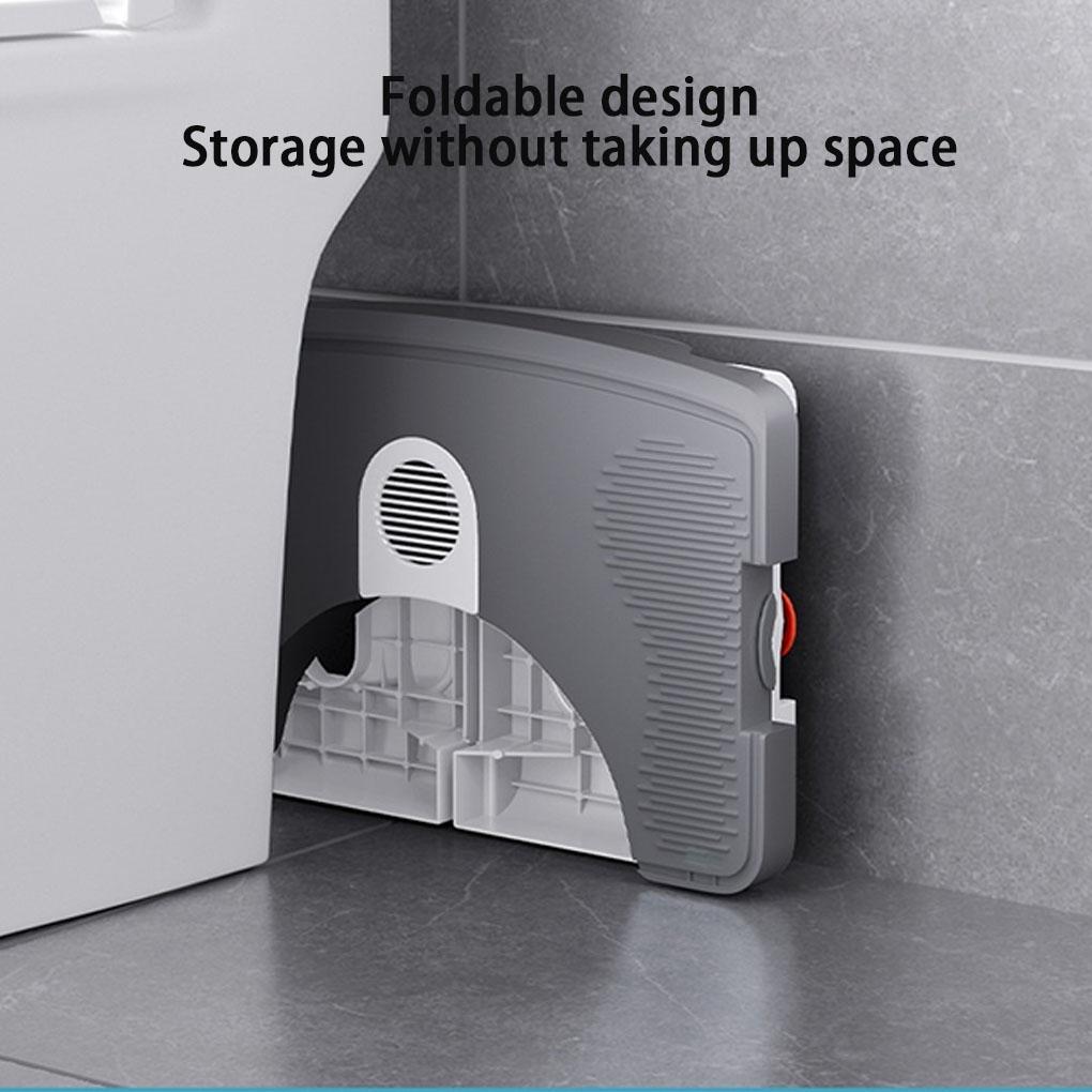Foldable Toilet Stool With Circular Arc Easy To Store Fits Most Toilets Double Anti Slip Stability
