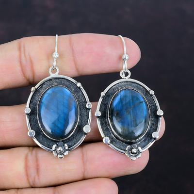 Orecchini in labradorite, orecchini con pietre preziose autentiche, gioielli da sposa, orecchini in argento sterling 925, orecchini fatti a mano, regali per lei, gioielli in labradorite