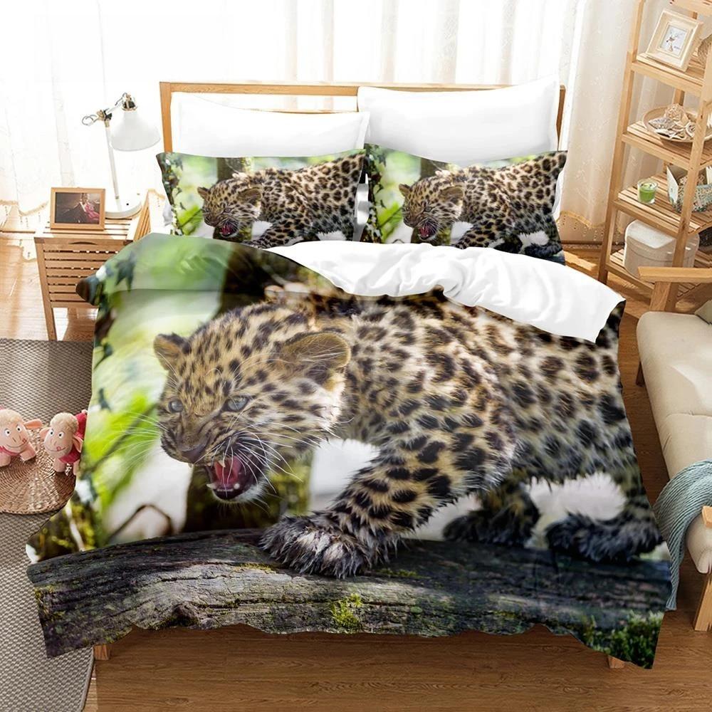 210x210cm Tiger Bedding Set Cotton Winter Duvet Cover Sets Kids,twin Full Queen King Bedroom Set Home Textile Housse De Couette