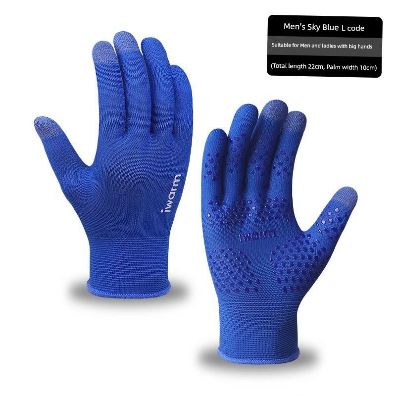 

Winter Men s Luya Anti-Piercing Waterproof Professional Fish-Catching Anti-Cutting Anti-Slip Sun Protection Special Flying Knock Half Three Fingers Men s blue All yards