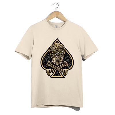 T-shirt Gotica Unisex Asso di Picche Teschio Casino Arte Festival Regalo Top