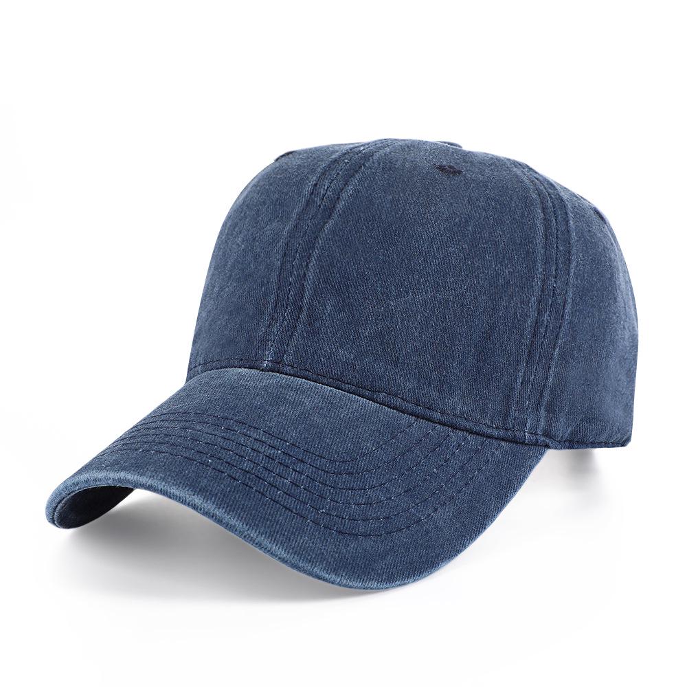 Gewaschene, verwaschene Baseballkappe aus Denim mit auffälligen Nähten, Sechs-Bahnen-Design, Schirmmützen-Stil zur DIY-Individualisierung – Perfekt für Sommer und Herbst.