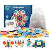 Diikamiiok 180piece Geometric Shape Wooden 3D Puzzles Board Children Montessori Games Educational Toys for Kids Jigsaw Puzzle