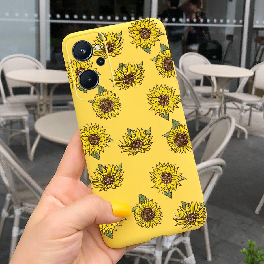 For Realme 9 Case 2022 For Realme 9i Cover Fashion Sunflower Painted Soft Silicone Phone Case For Realme9i Realme9 RMX3521 Funda