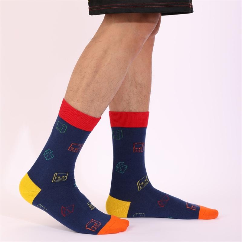 1 Pair Novelty Pattern Warm Stockings Autumn Winter Cozy Crew Socks Warm Socks Cotton Middle Tube Socks Men Women Gifts