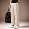 High-end Old Money Style Linen Texture Drape Tencel Casual Pants Men's Summer Thin Ice Silk Straight Nine-point Pants