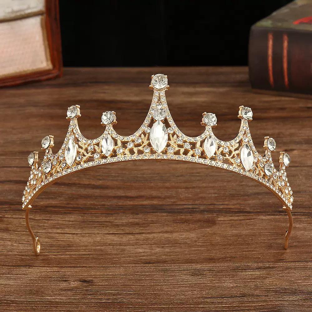 Korean Style Baroque Bridal Crown & Accessories Set - Wedding or Birthday Princess Headdress