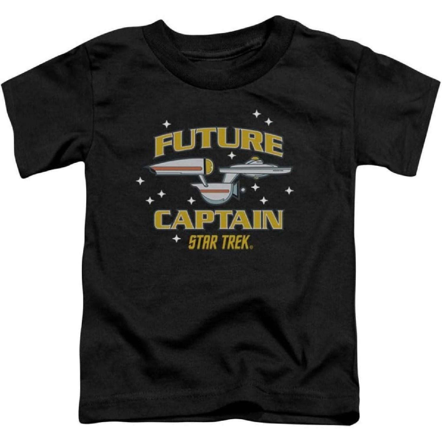 Star Trek Boys  Future Captain Childrens T-Shirt Black S