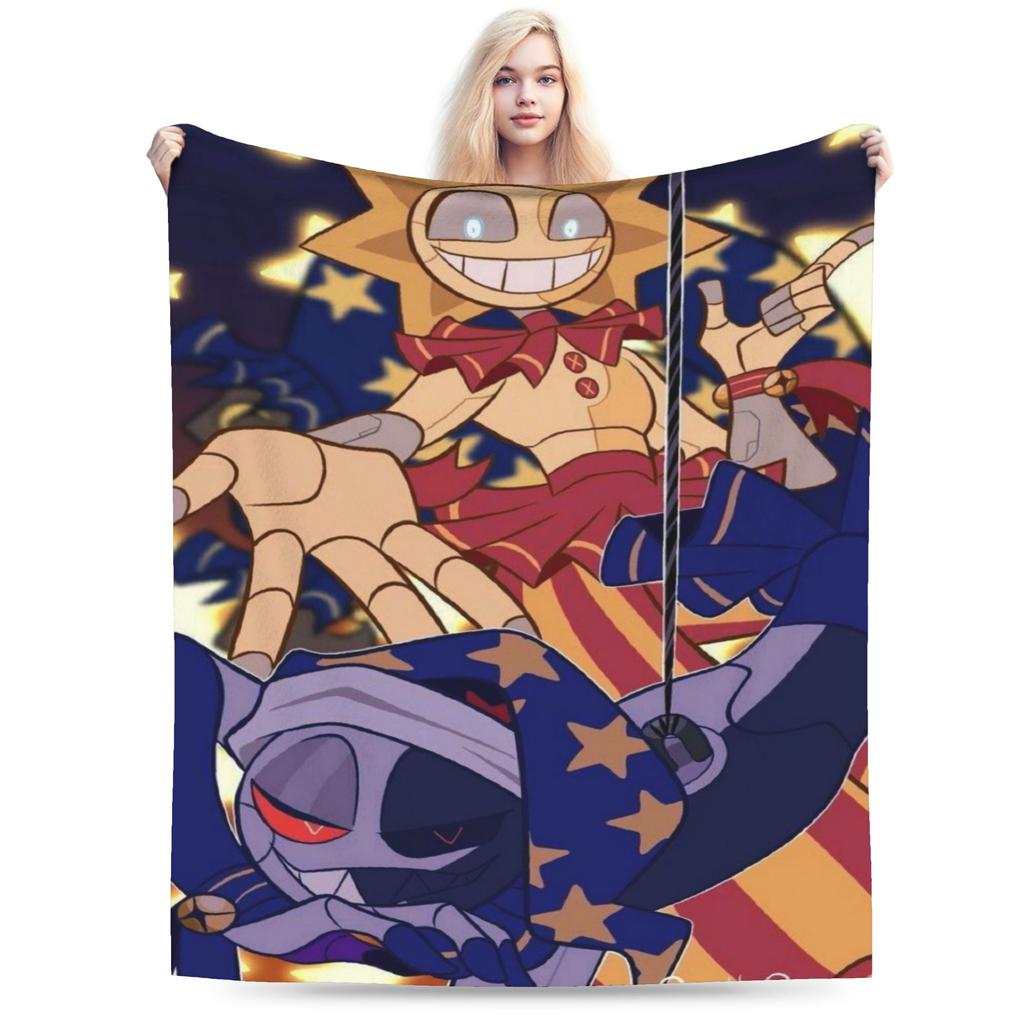 Coperta Divertente Sundrop E Moondrop fnaf Leggera Sottile Flanella Comoda Coperta da Divano Lavabile in Lavatrice