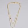 Double Layer Geometric Rhombus Sequin Pendant Necklace Women 18K Gold Plated Titanium Steel Hypoallergenic Fade-Resistant