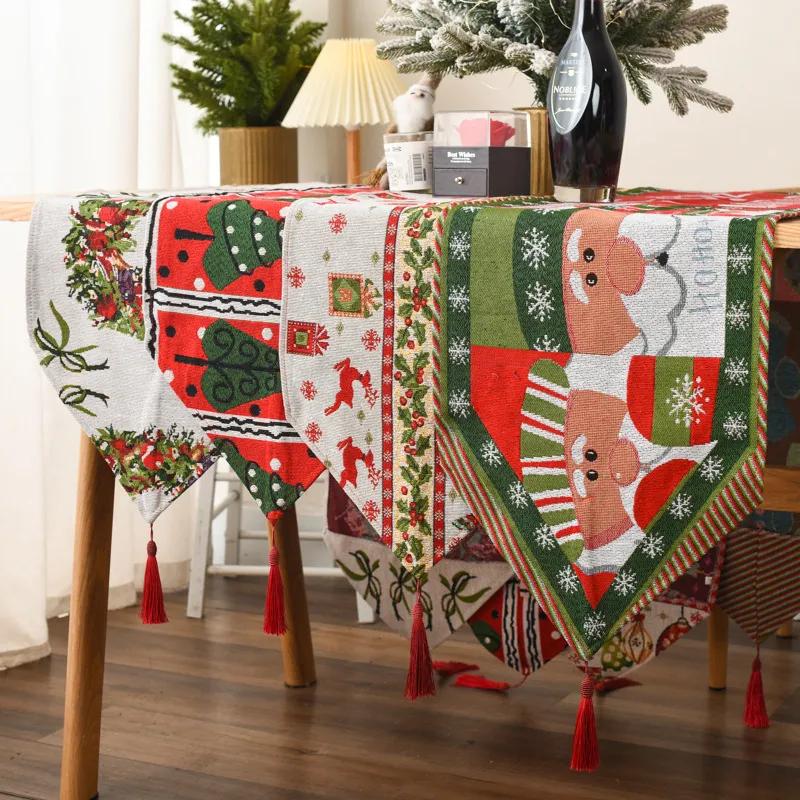 Table Runner Merry Christmas Decoration for Home Xmas Party Decor Navidad Ornament Happy New Year YFA2220