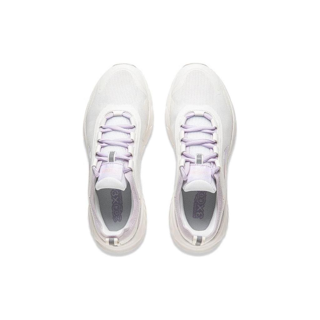 Li Ning Easy Fit Flex Soft Rebound Shock Absorption Durable Breathable Low Top Running Shoes Women Sneakers White Purple ARSU030-4