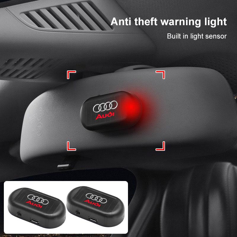 GR Gazoo Racing Car Solar Powered Wireless Anti-Theft Caution Lamp LED Flashing Light For Audi C7 C6 C5 B5 B6 B7 B8 B9 D3 Q3 Q5 Q7 TT A1 A3 A4 A5
