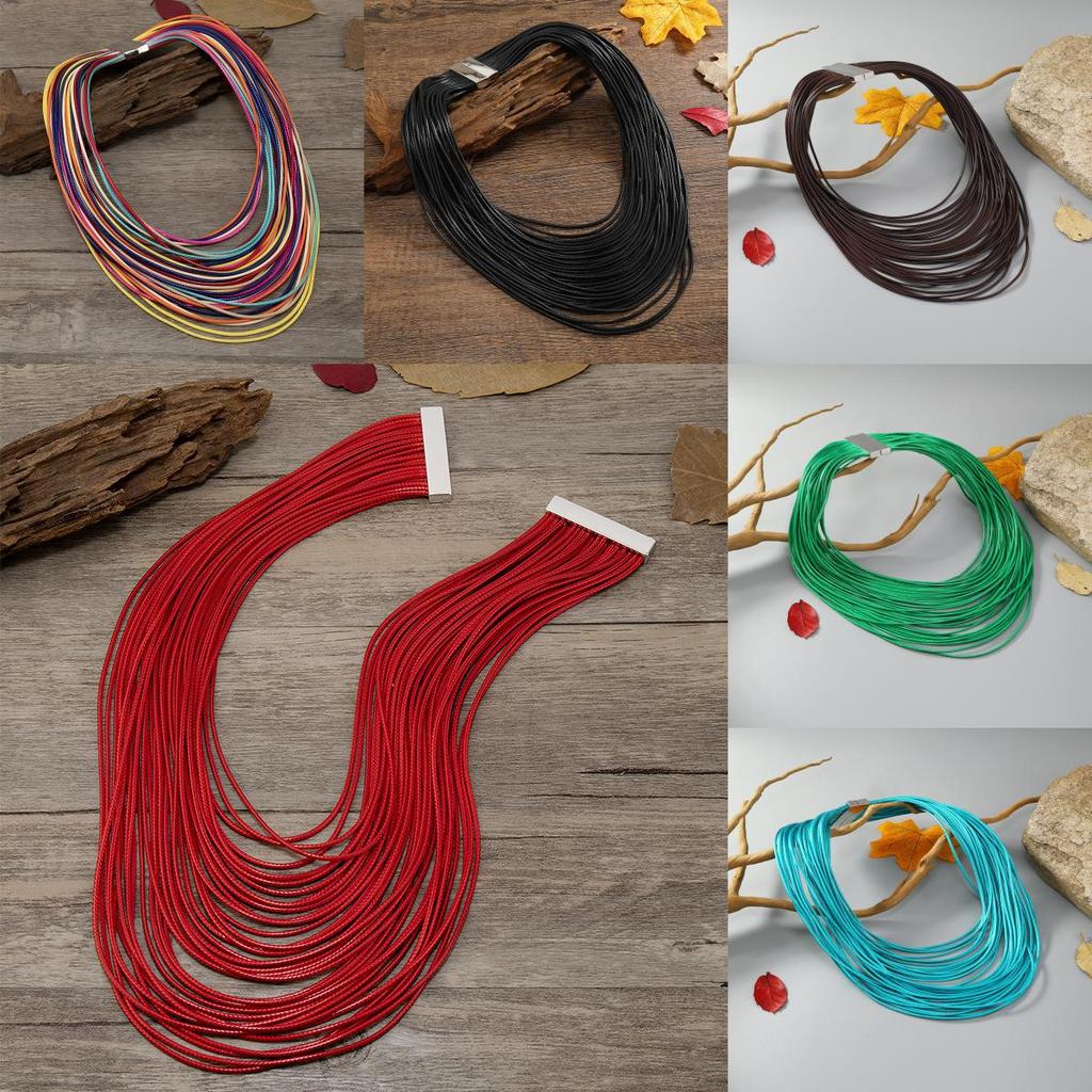 Colier cu Pandantiv Multistrat din Piele la Modă cu Detalii din Aliaj Accesorii Femei