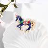 Popular Colorful Painting Horse Shape Brooch Enamel Lucky Horse Pin Lapel Collar Bag Dress Badge Fashion Jewelry Accessories