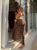 Women's Swimsuit Contrast Color Halter Neck Triangular Bag Side Tie Three Piece Bikini Swimsuit Beach Wear