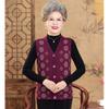 Old man spring and autumn winter clothes women's vest grandma wearing vest old lady knitted cardigan mother sweater vest