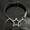 European American Style Leathers Collar Trend Punk Bone Pentagrams Neck Bands Adjustable Length Neckchain Accessories