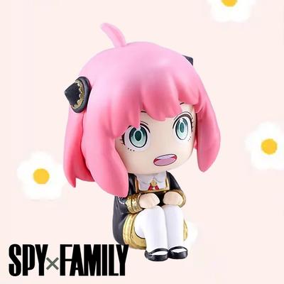 SPY×FAMILY דמות אנימה יושבת גרסת Q חמודה קוואי דמות צעצוע בובה קישוט למכונית שולחן לילדים מעריצים ילדה מתנות יום הולדת
