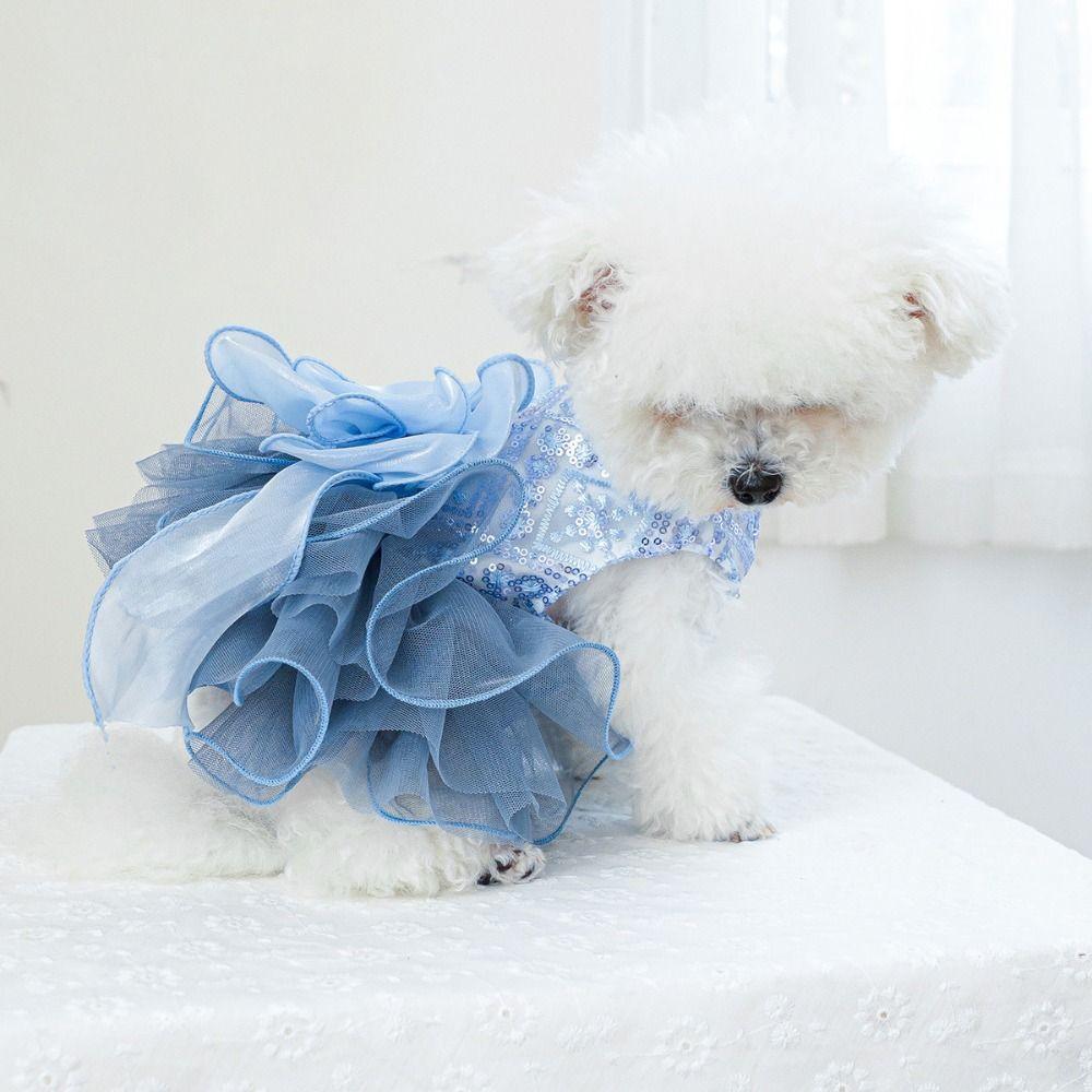 Fluffy Pet Princess Dress Soft Pet Costume Puppy Fairy Skirt  for Small and Medium Sized Dogs