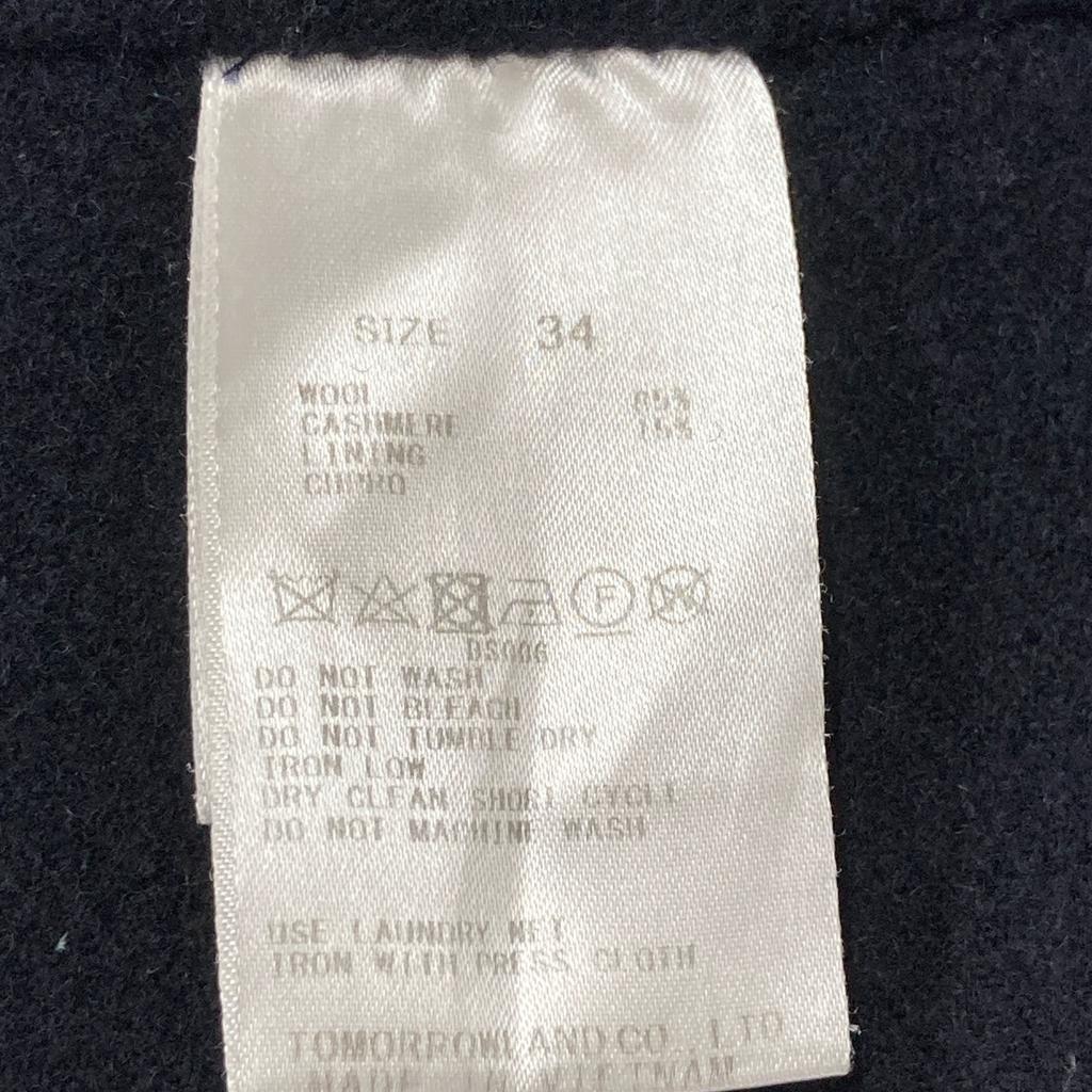 GALERIE VIE Navy Cashmere Blend Wool Light Melton Chester Coat Coat 34 NavyUsed