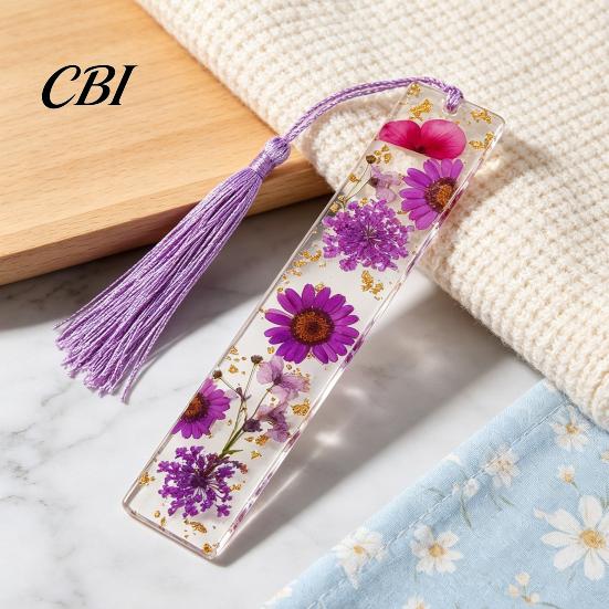 Unique Gift for Friends Dried Flower Resin Bookmarks with Tassels, Double-Sided Magnetic Durable Page Markers Book Lovers Friends, Pretty and Increase