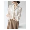 Spring and Autumn New Style French Gentle Commuting Retro Niche Streamer Long-sleeved Shirt for Women