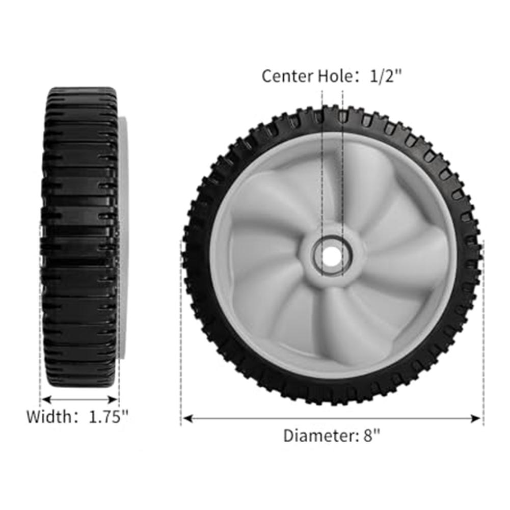 Lawn Mower Wheel 8 Inch Replacement Part Number 6340190A Compatible with For Craftsman and For YardMan Models for Stable Mowing