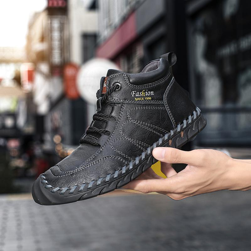 38-48 Leather Casual Men Shoes Design Sneakers Man Breathable Leather Shoes Men Ankle Boots Outdoor