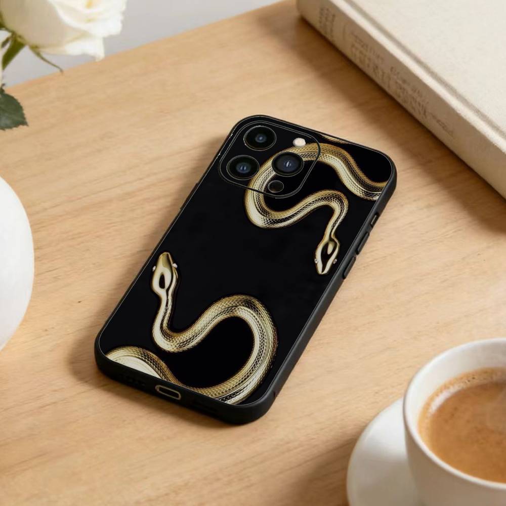 

D-Snake Classic Phone Case For iPhone17,16,15,14,13,12 Plus,Max Soft Silicone Black Cover iPhone17