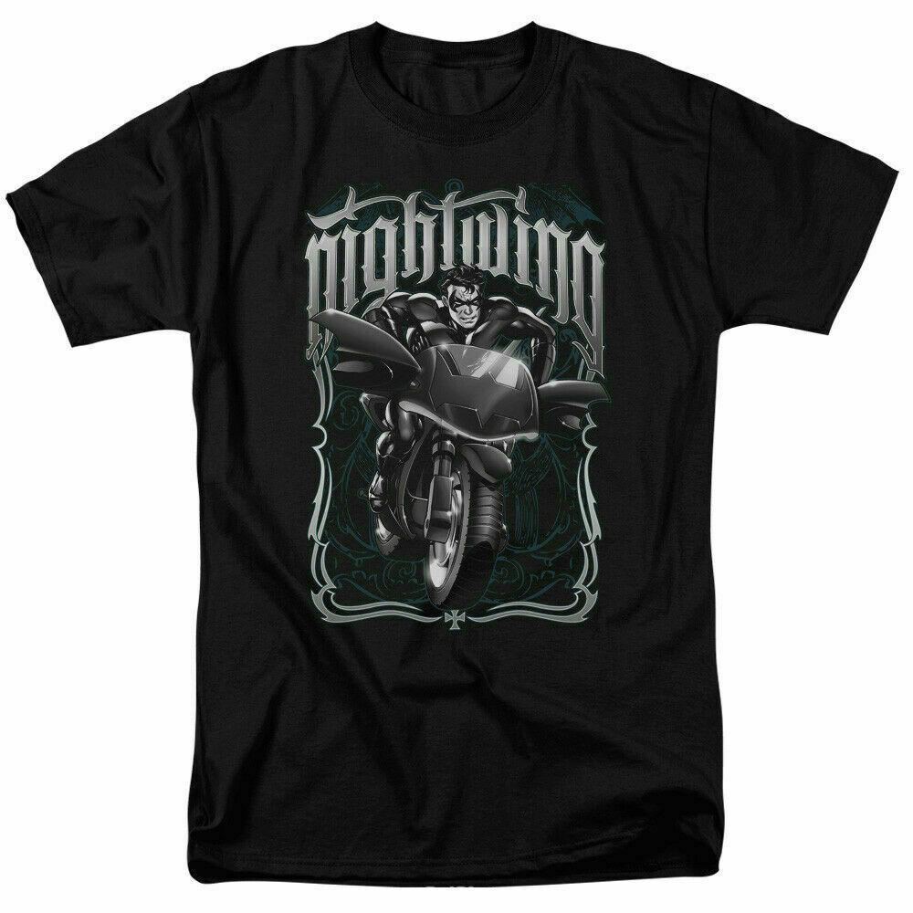 26 Nightwing Biker T Shirt Licensed Comic Book Tee Dick Grayson Black Unisex T-Shirt XXXL