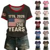 Damen Casual Rundhals Kurzarm Pullover Bedrucktes T-Shirt Top