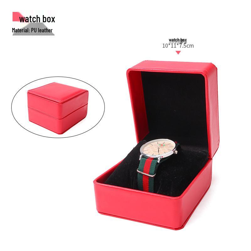 Frosted PU Flip-Top Watch and Jewelry Storage Box