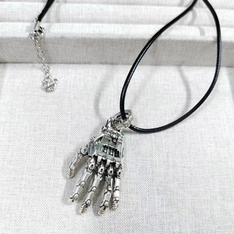 Detailed Bionic Hand Pendant Necklace Sturdy Copper Day to Night Versatile Jewelry Pieces