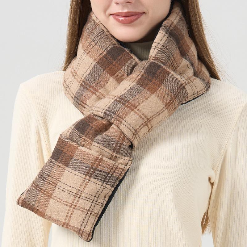 Korean Style Warm Scarf Winter Women's High-end Fashion Thick Solid Color Long European American Cross-border Down