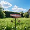 Iron Bird Bath Bowl Fence Outdoor Gift Hummingbird Patio Bird Feeder Tray