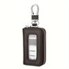 Leather Case Keychain Lychee Pattern Light Luxury Mirror Window Visible Remote Control Lock Packet Key Case Waterproof